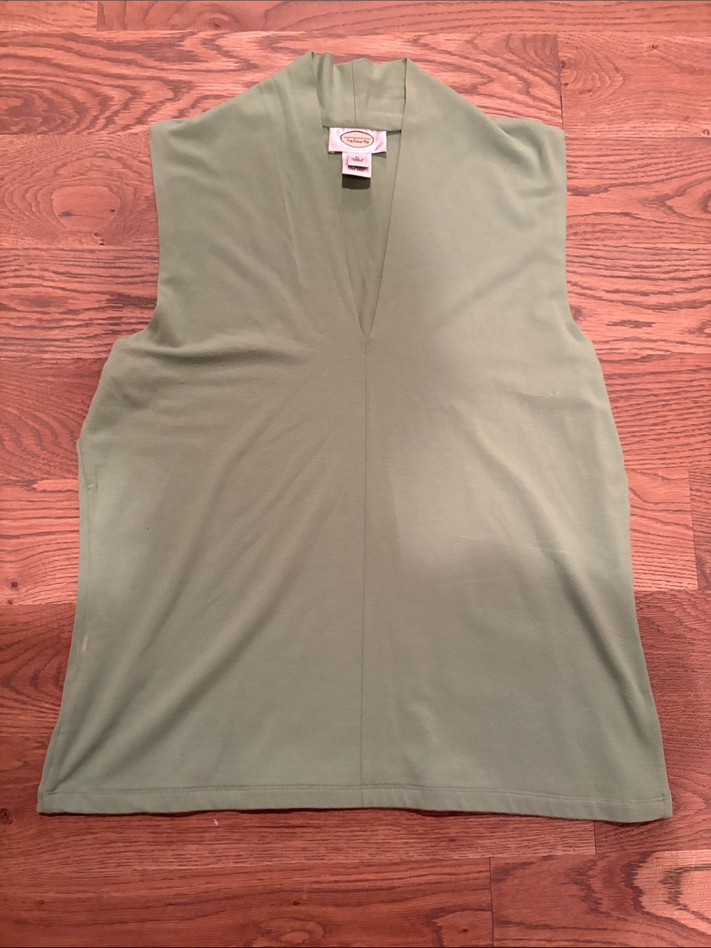 Talbots Christopher & Banks Light Sage V-Neck Sleeveless Tank Top